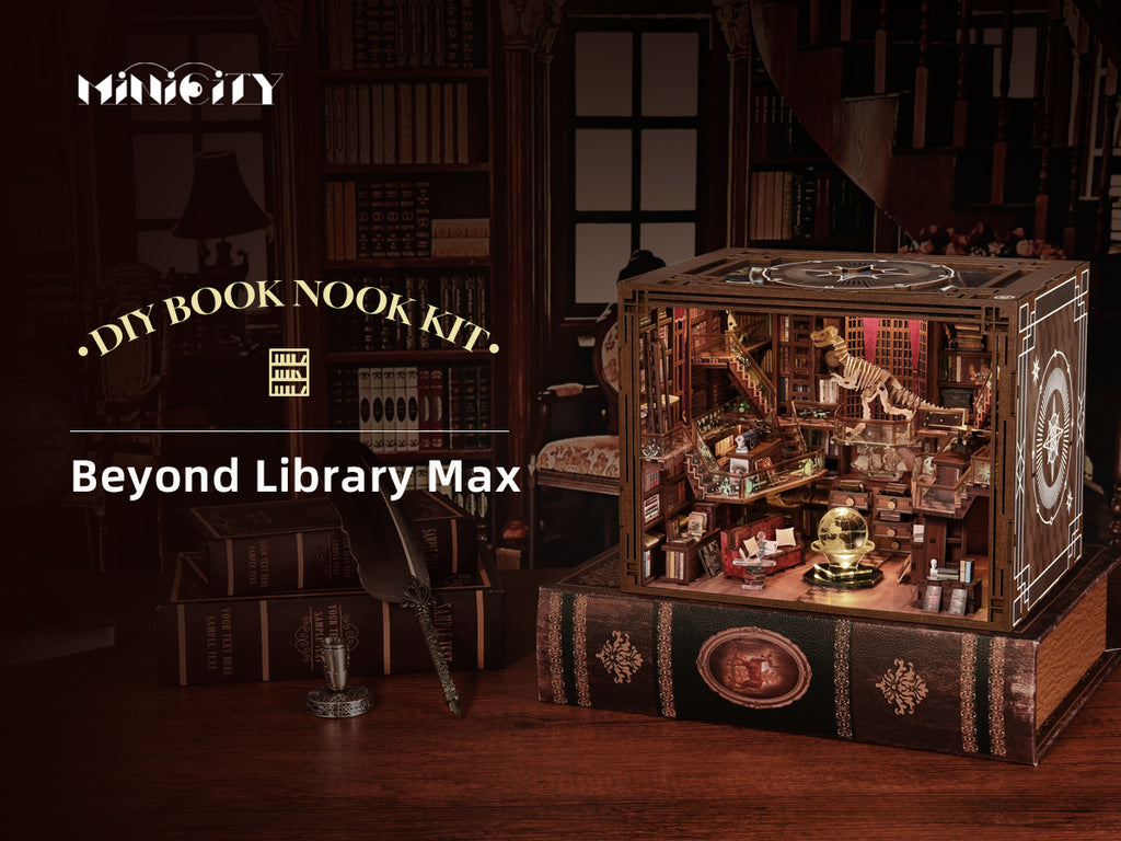 Minicity Beyond Library Max Book Nook DIY Kit – 3D Wooden Puzzle