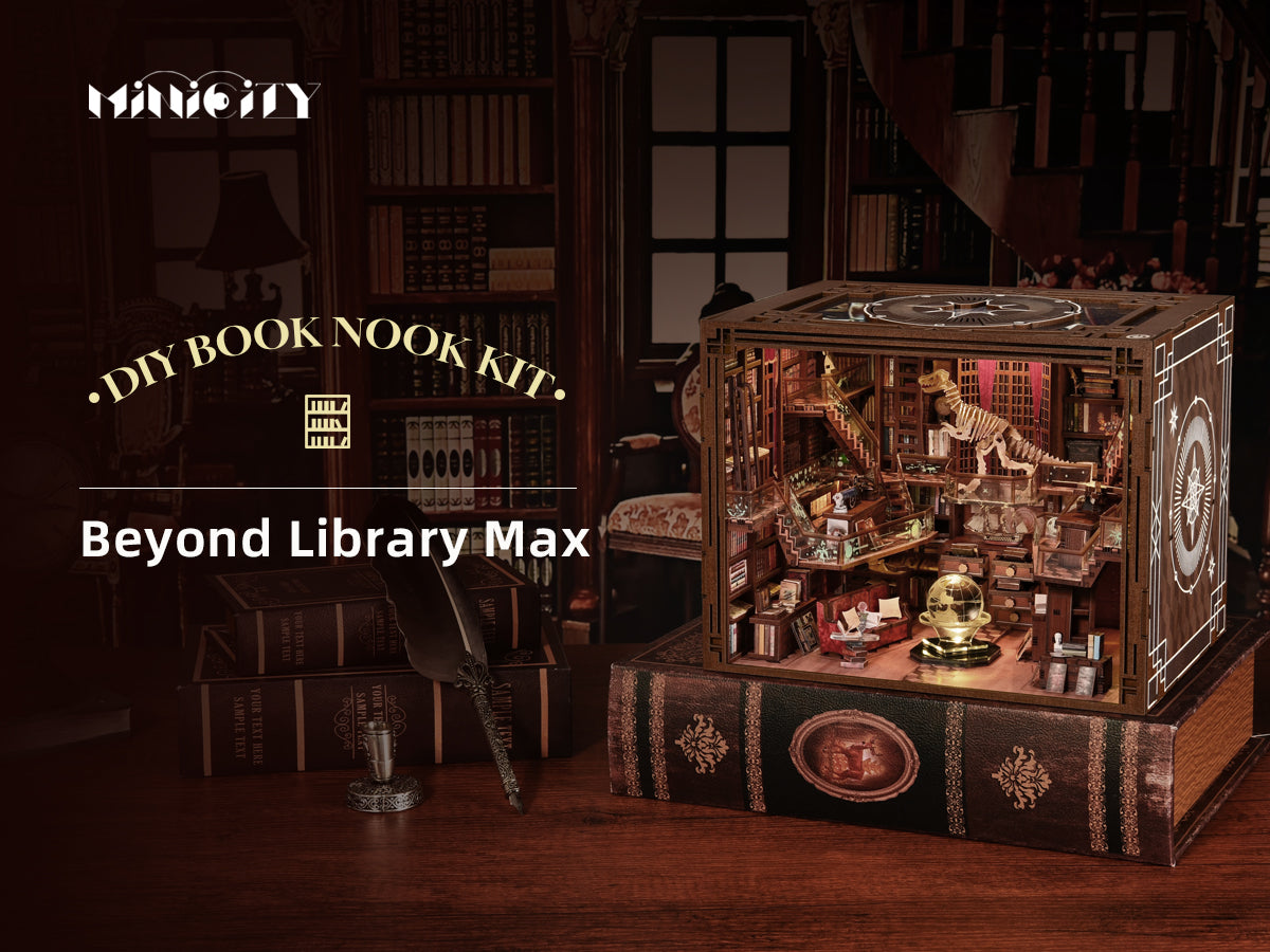 Minicity Beyond Library Max Book Nook DIY Kit – 3D Wooden Puzzle