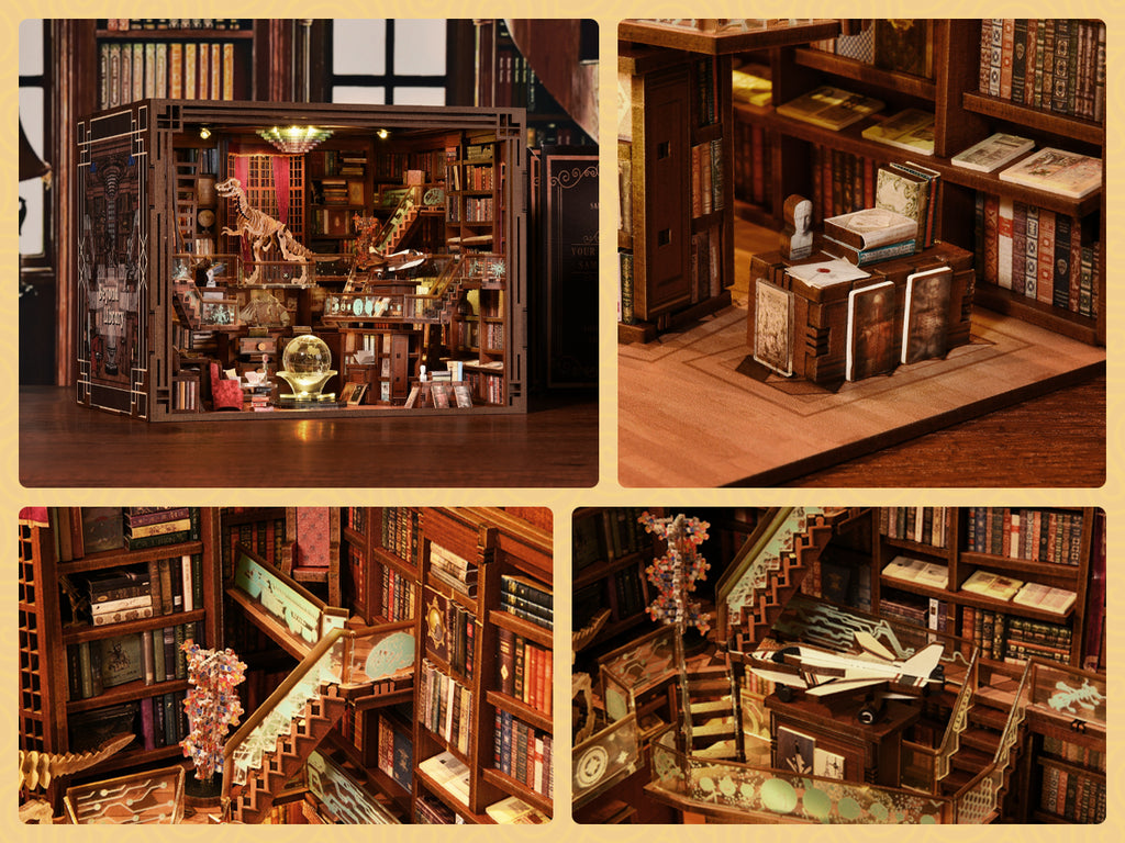 Minicity Beyond Library Max Book Nook DIY Kit – 3D Wooden Puzzle