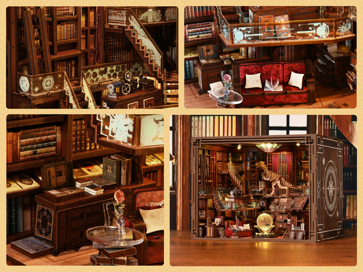 Minicity Beyond Library Max Book Nook DIY Kit – 3D Wooden Puzzle