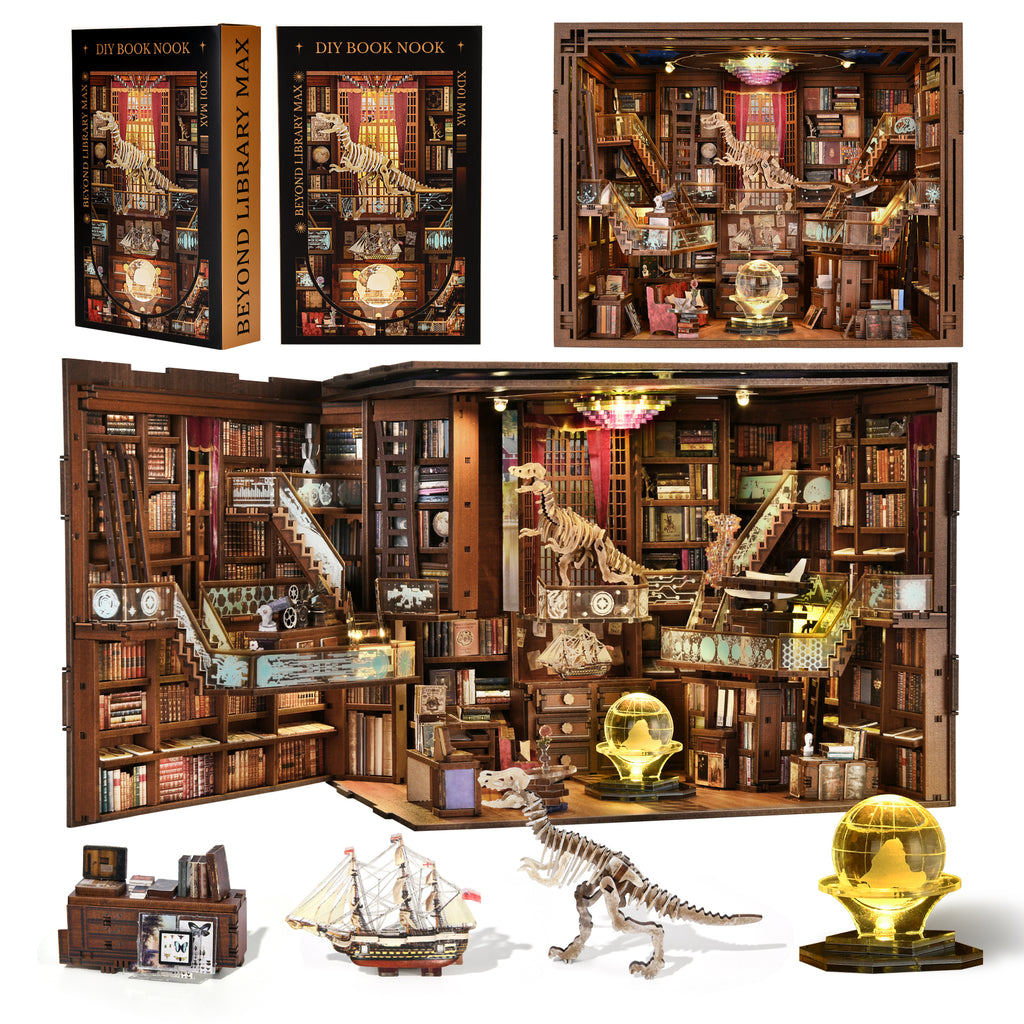 Minicity Beyond Library Max Book Nook DIY Kit – 3D Wooden Puzzle
