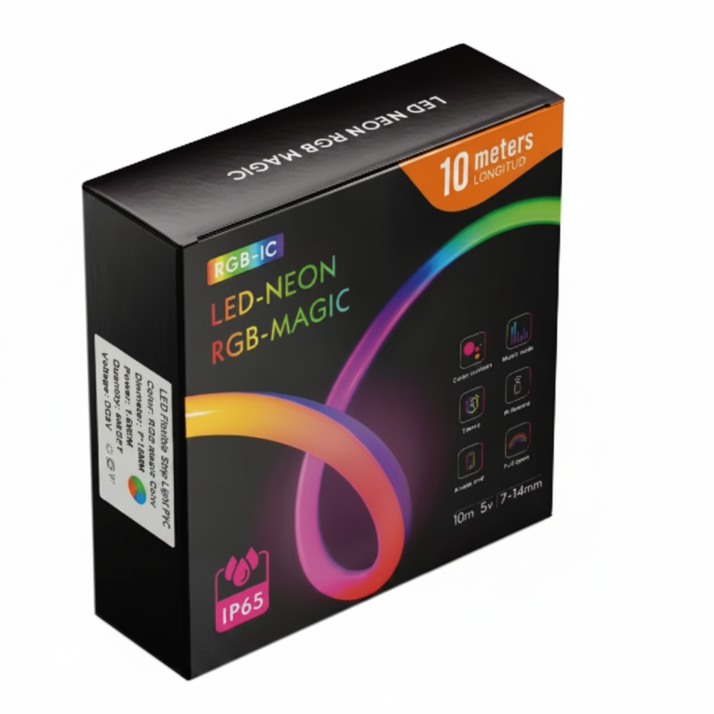RGBIC LED Neon Rope Light – USB 5V, IP65 Water-Resistant, App Control - Jackson’s Cool Stuff