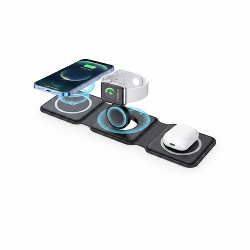 3-in-1 Foldable Magnetic Wireless Charger – Compatible with iPhone, AirPods & Apple Watch - Jackson’s Cool Stuff