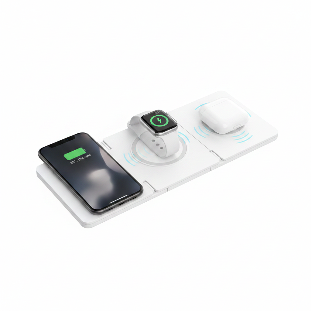 3-in-1 Foldable Magnetic Wireless Charger – Compatible with iPhone, AirPods & Apple Watch - Jackson’s Cool Stuff