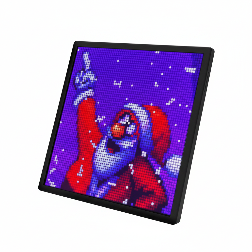 64x64 LED Pixel Art Clock – WiFi App Controlled Programmable RGB Display with Alarm for Desk & Gaming Room - Jackson’s Cool Stuff