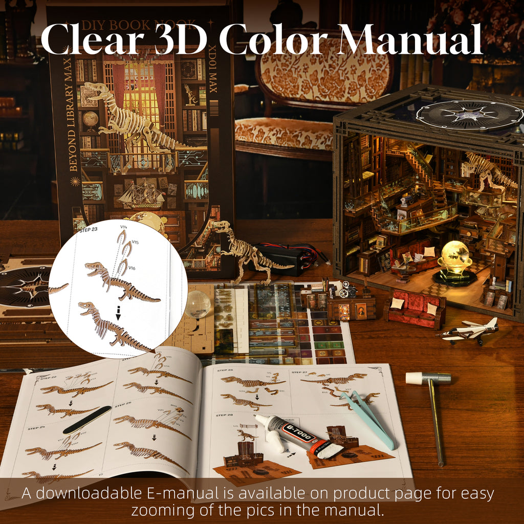 Minicity Beyond Library Max Book Nook DIY Kit – 3D Wooden Puzzle