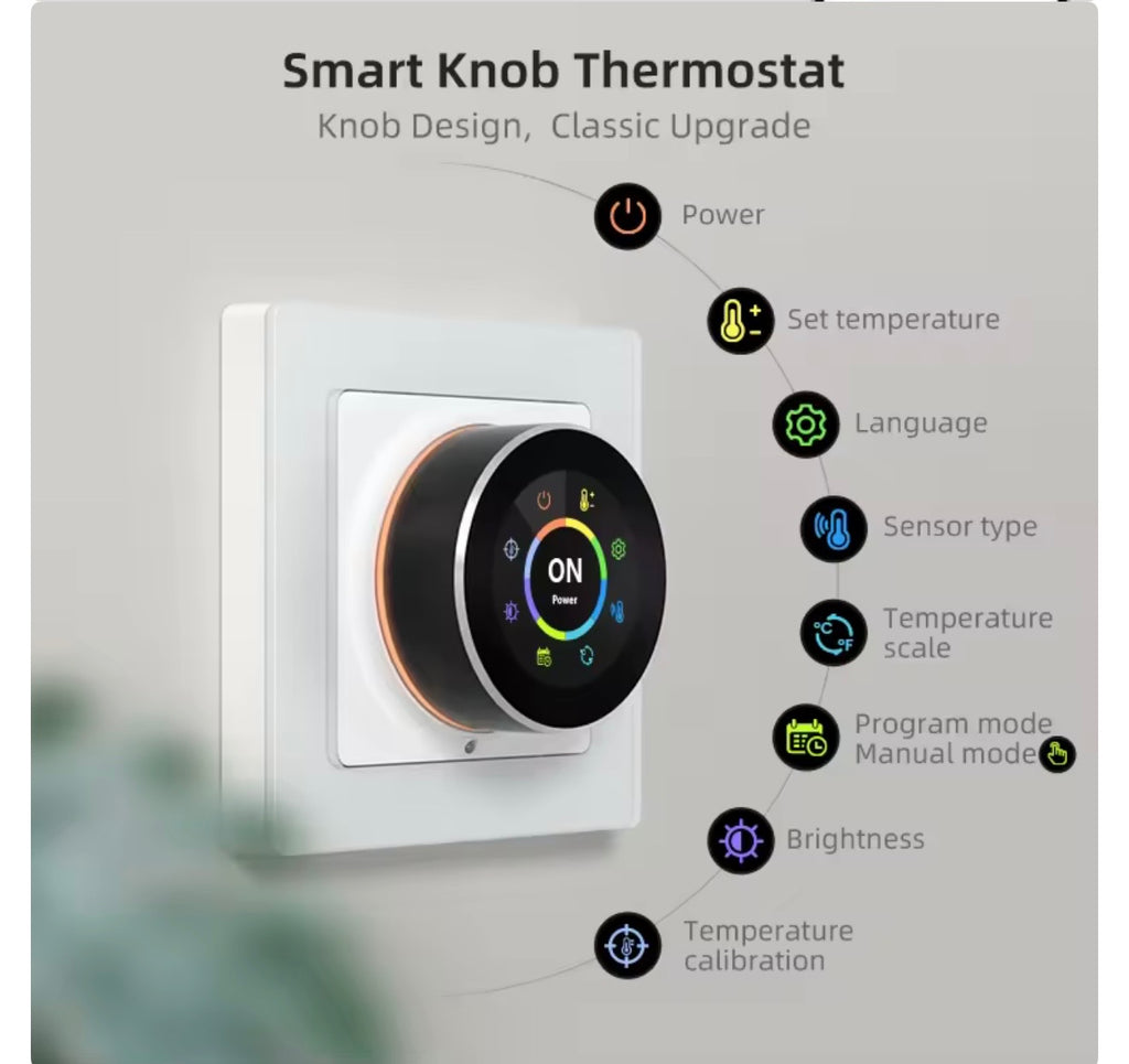 Avatto WT20R WiFi Smart Knob Thermostat – Electric Floor Heating & Water/Gas Boiler