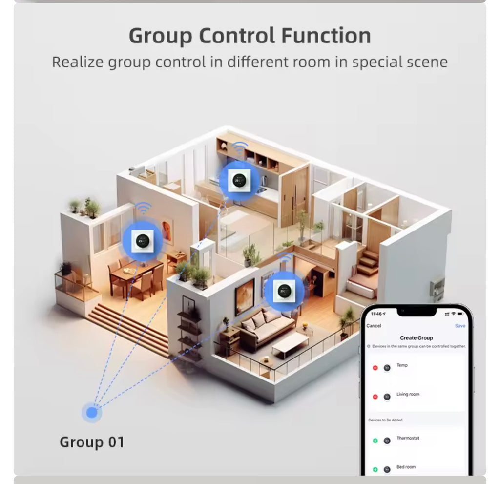 Avatto WT20R WiFi Smart Knob Thermostat – Electric Floor Heating & Water/Gas Boiler