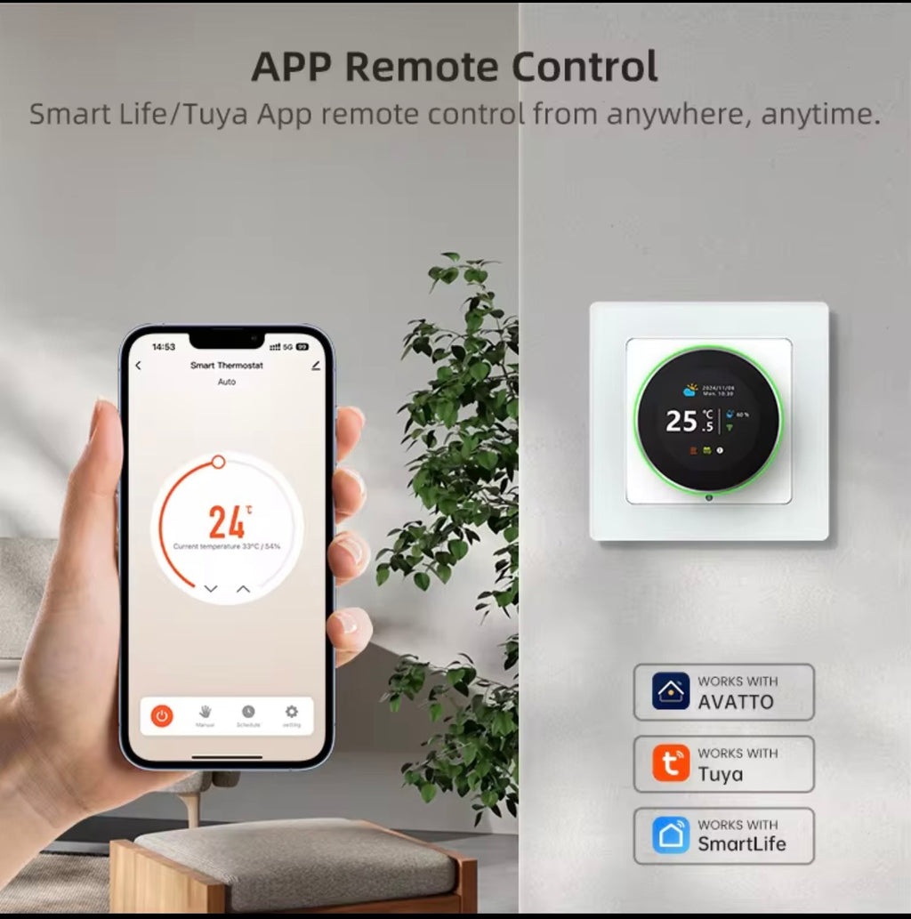 Avatto WT20R WiFi Smart Knob Thermostat – Electric Floor Heating & Water/Gas Boiler