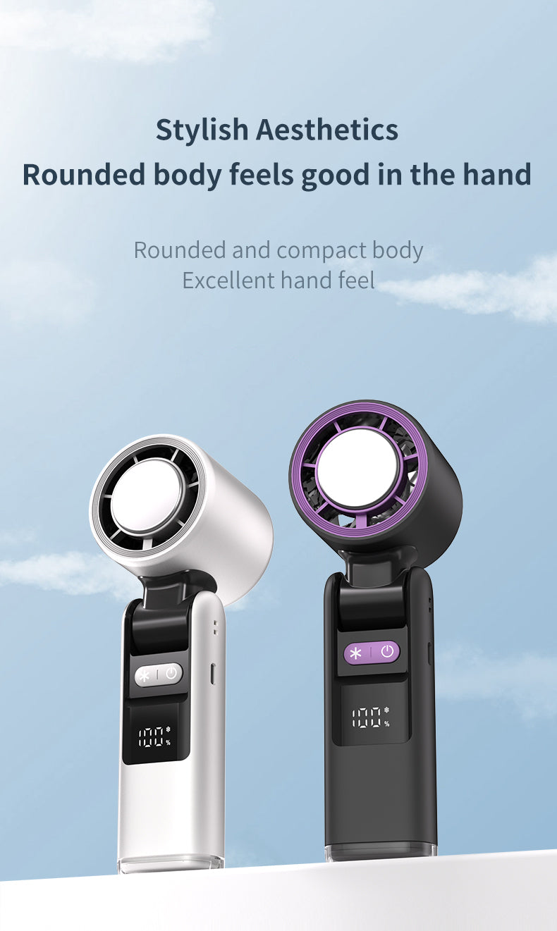 High-Speed Ice Compress Handheld Fan with Digital Display | 100 Speed Foldable Cooling Fan