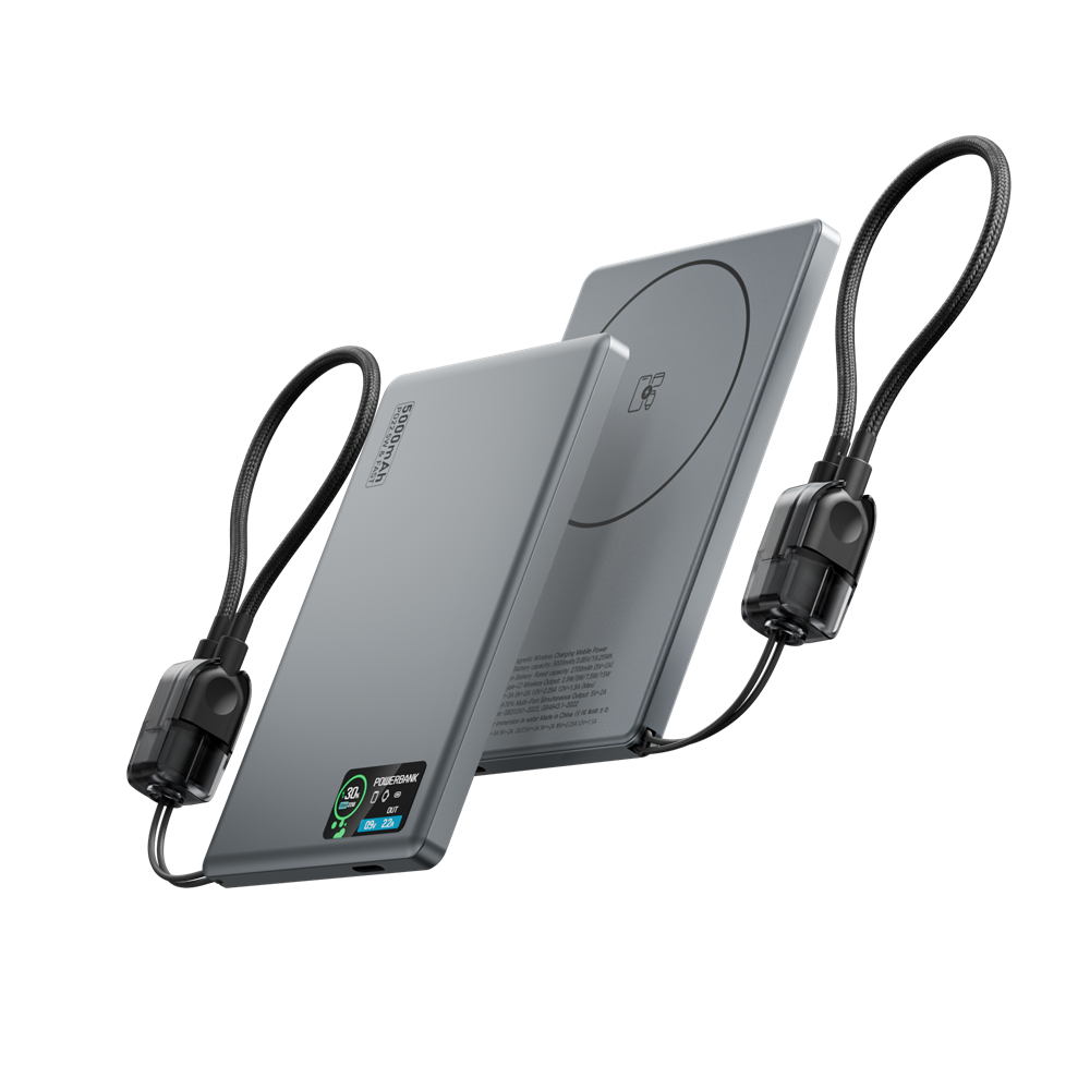 Ultra-Slim Magnetic Power Bank 5000mAh with Digital Display - HDL-007