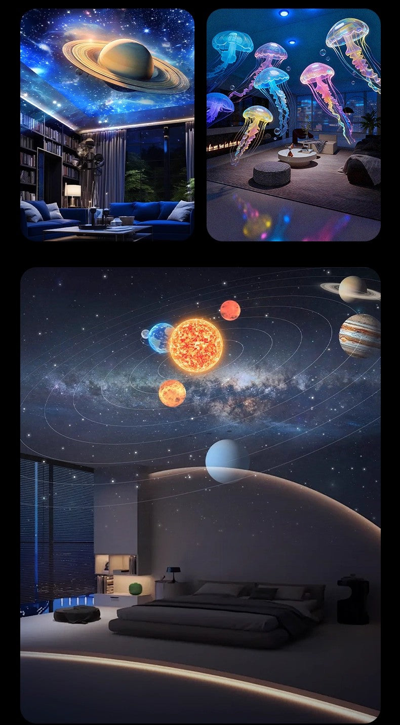 3D Galaxy Projector – 60 Dynamic Scenes, HD Planetarium with Bluetooth Speaker
