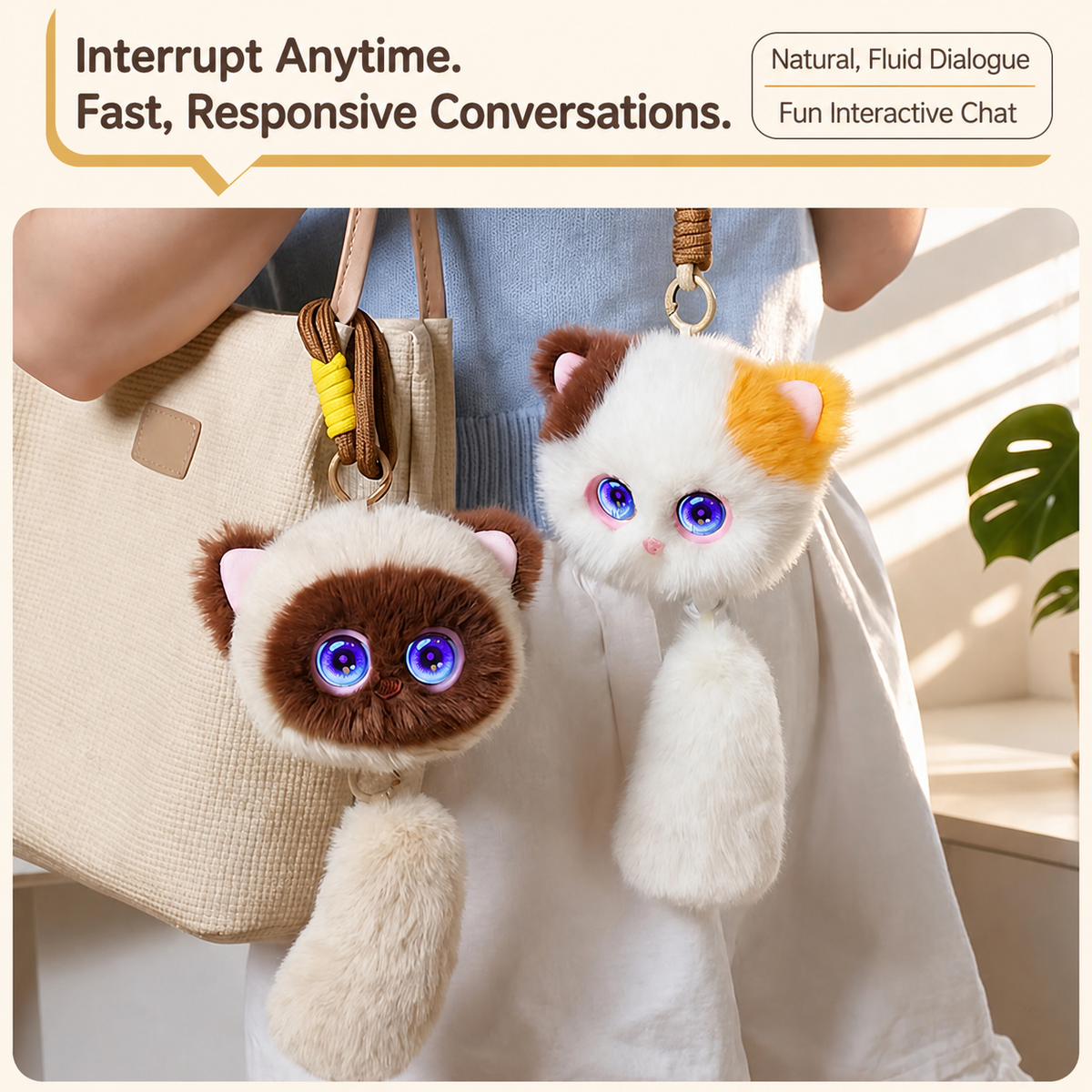 TechStar AI Cat Companion Interactive Plush Toy