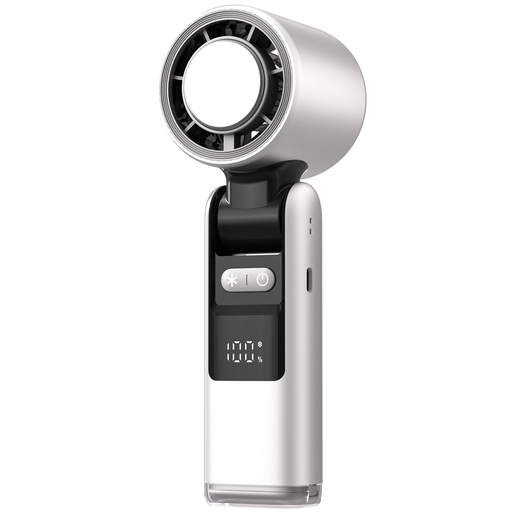 High-Speed Ice Compress Handheld Fan with Digital Display | 100 Speed Foldable Cooling Fan