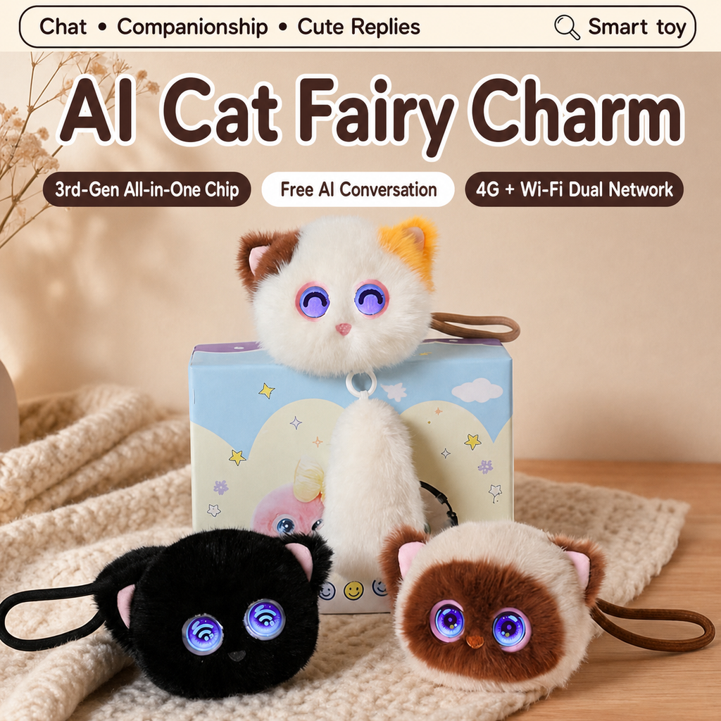 TechStar AI Cat Companion Interactive Plush Toy