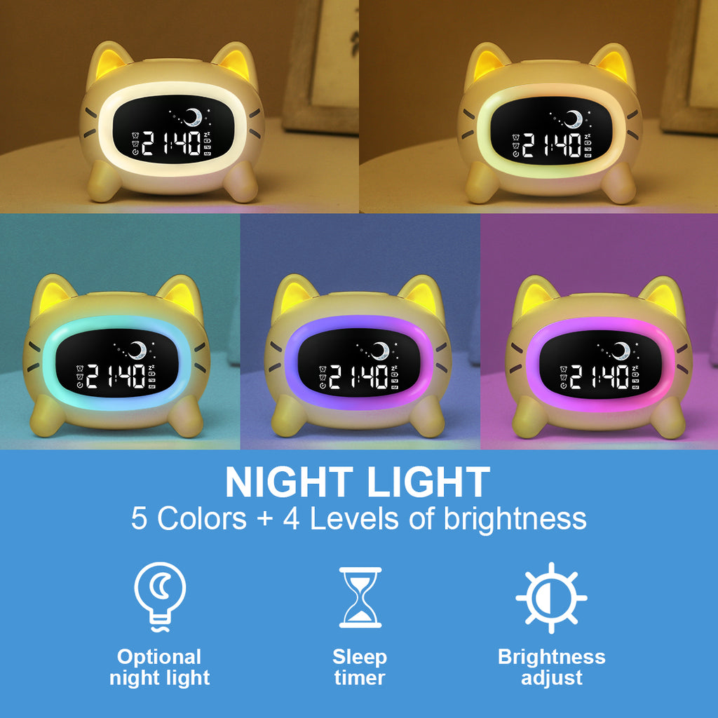 Kids Sleep Trainer & Sunrise Alarm Clock with 7-Colour Night Light & White Noise Machine