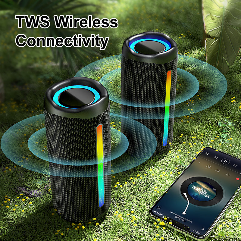 Portable Outdoor Bluetooth Speaker – 16W Subwoofer with RGB LED Lighting