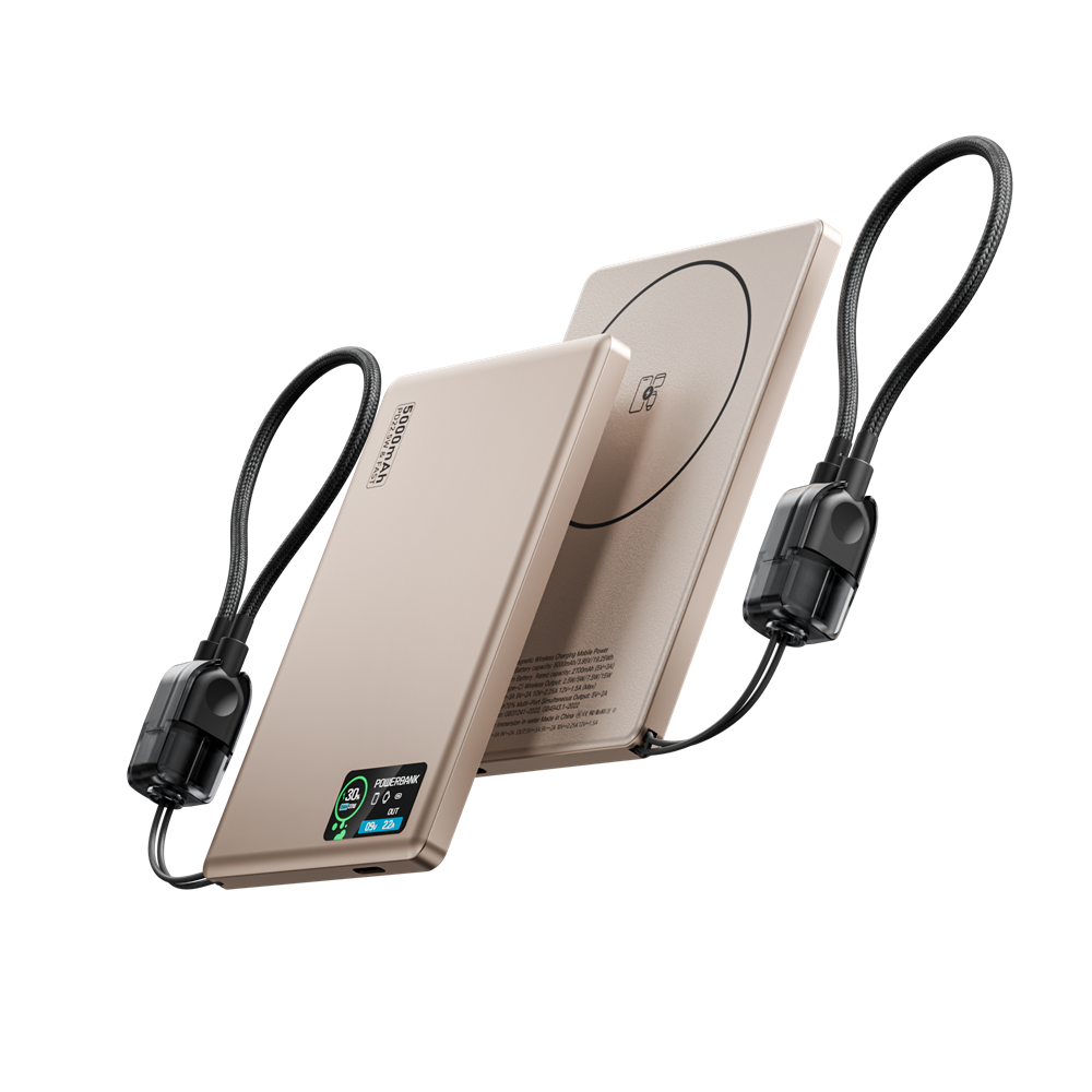 Ultra-Slim Magnetic Power Bank 5000mAh with Digital Display - HDL-007