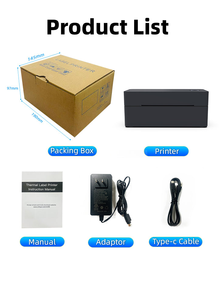 Thermal Label Printer USB & Bluetooth – POS9260 | Android, iPhone, Windows & Mac