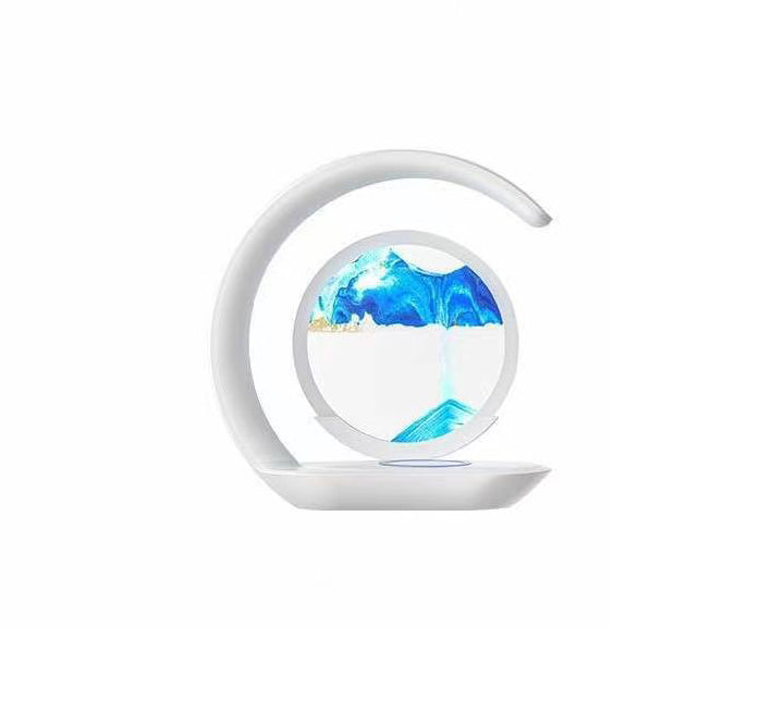 Smart Desk Lamp with Wireless Phone Charging & Quicksand Art | LED Night Light