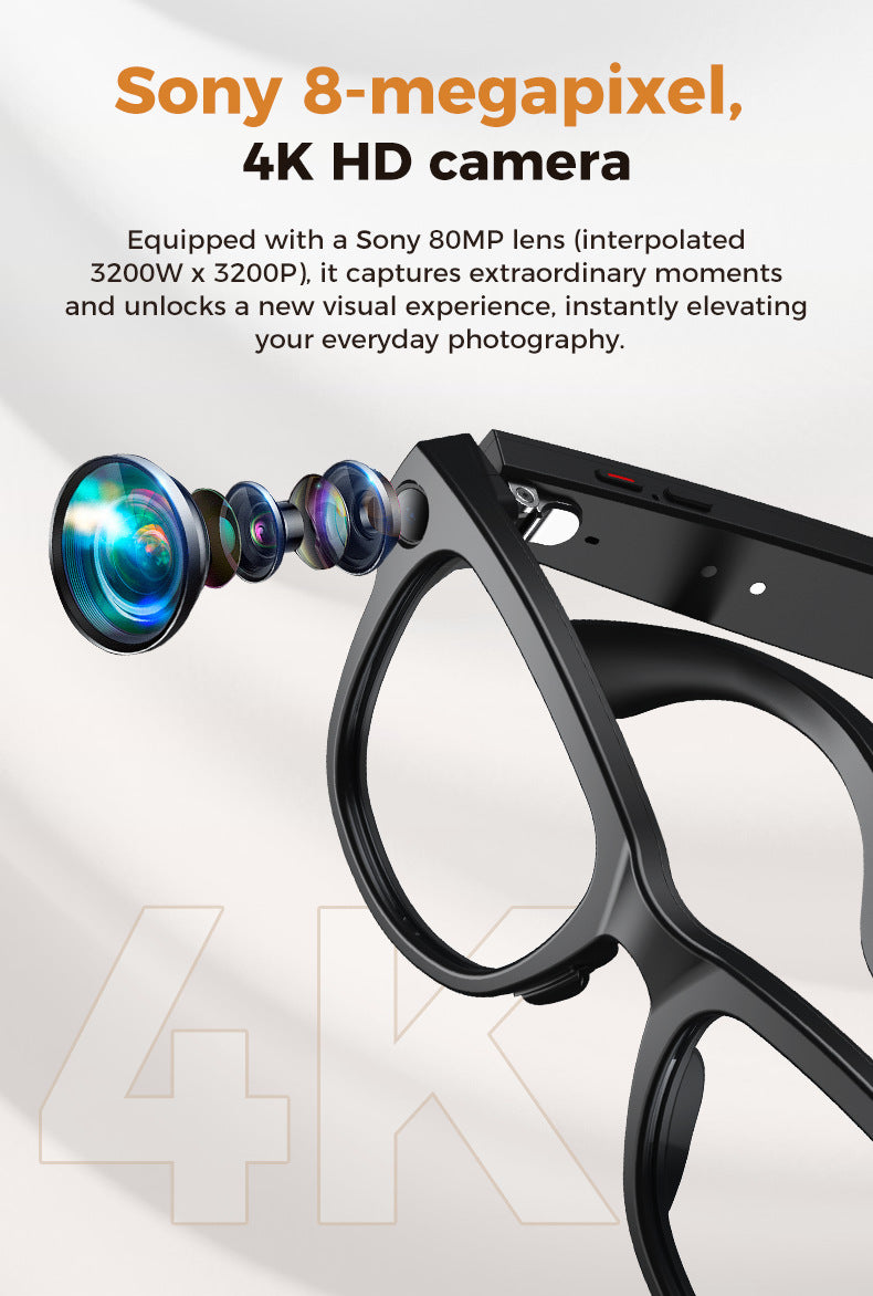 M02 Ultra AI Smart Glasses – 8MP Dual Camera, 32GB, ChatGPT, Real-Time Translation & IPX-5 | Two Lens Sets Included - Jackson’s Cool Stuff