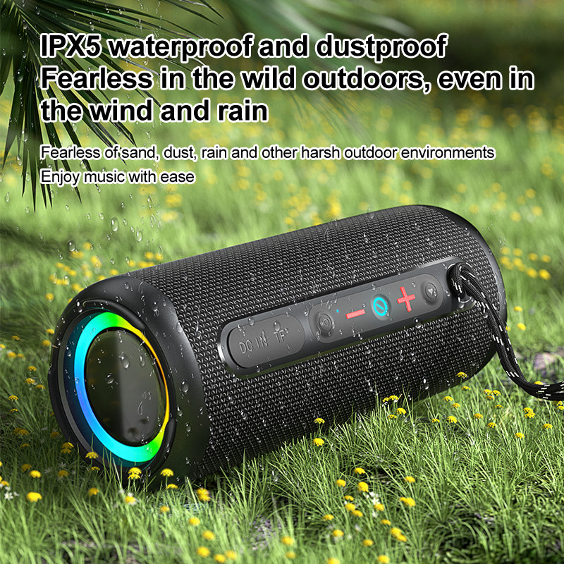Portable Outdoor Bluetooth Speaker – 16W Subwoofer with RGB LED Lighting