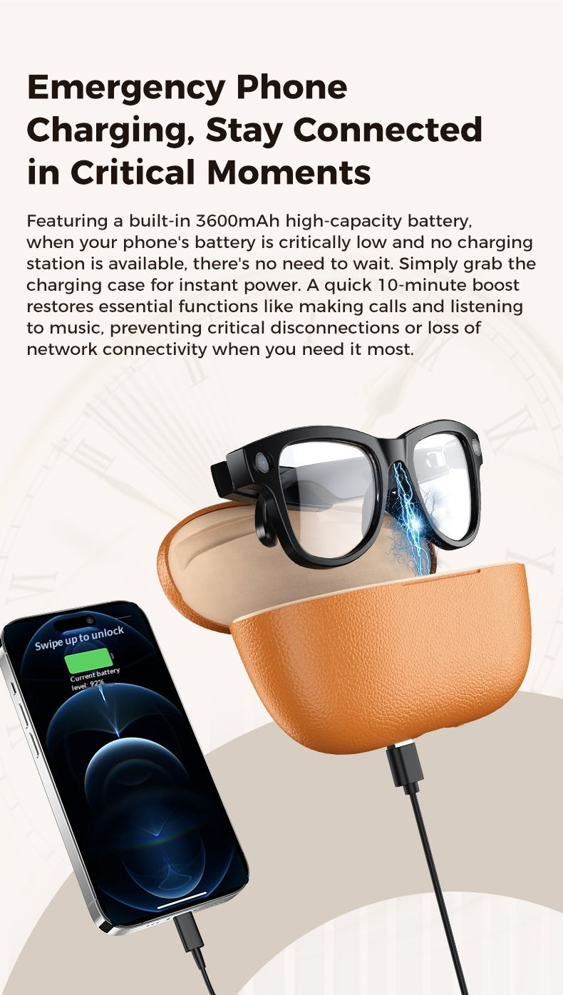 M02 Ultra AI Smart Glasses – 8MP Dual Camera, 32GB, ChatGPT, Real-Time Translation & IPX-5 | Two Lens Sets Included - Jackson’s Cool Stuff