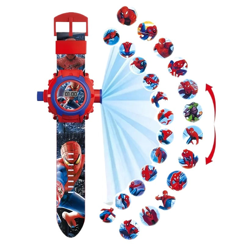 Kids Character Projection Digital Watch – Spiderman, Frozen, Hello Kitty & More