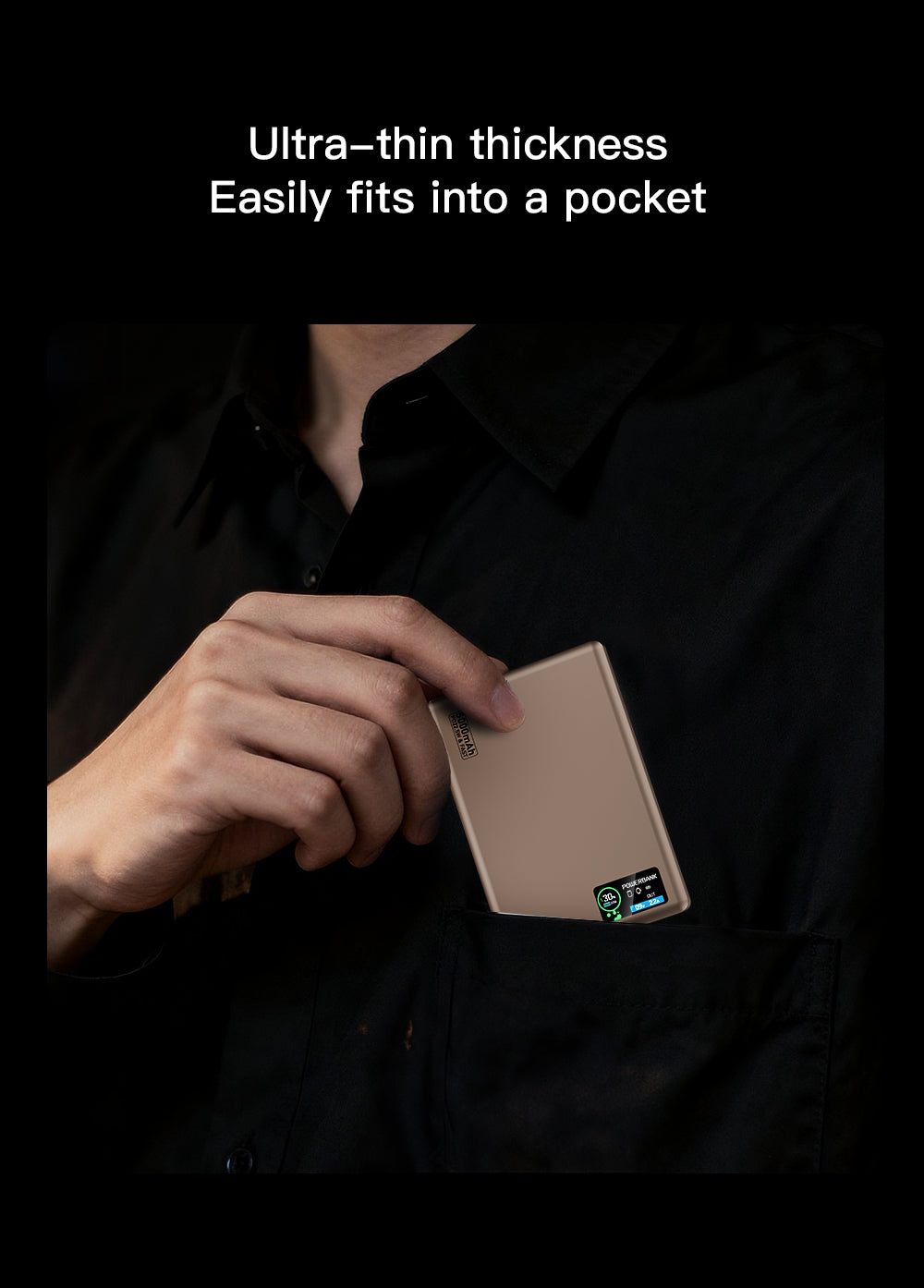 Ultra-Slim Magnetic Power Bank 5000mAh with Digital Display - HDL-007