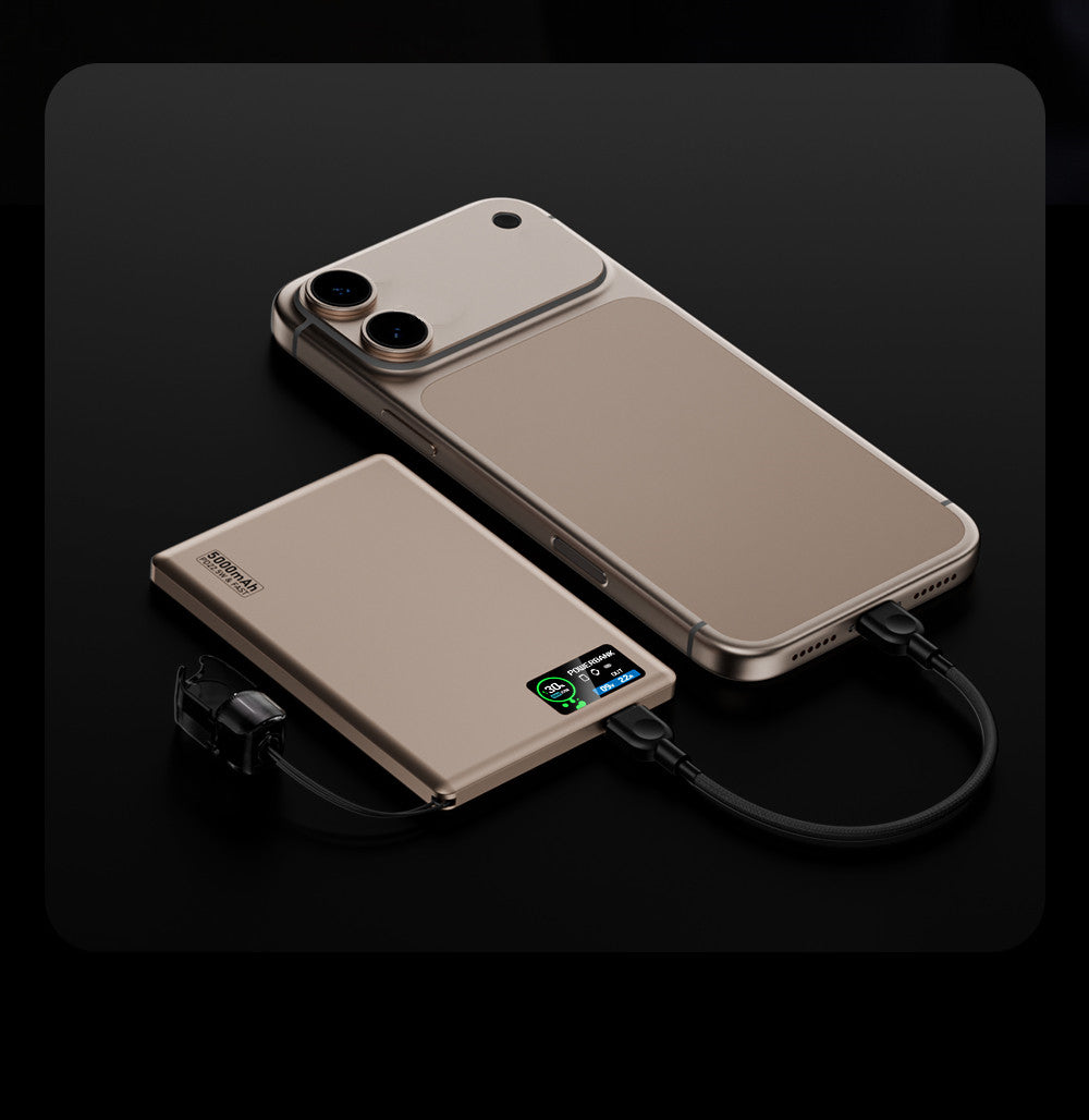 Ultra-Slim Magnetic Power Bank 5000mAh with Digital Display - HDL-007