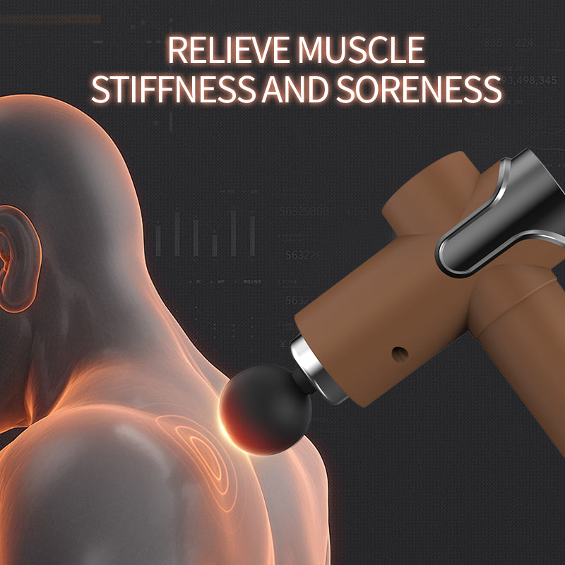 99-Speed Rechargeable Massage Gun with LCD Touch Screen and 4 Massage Heads