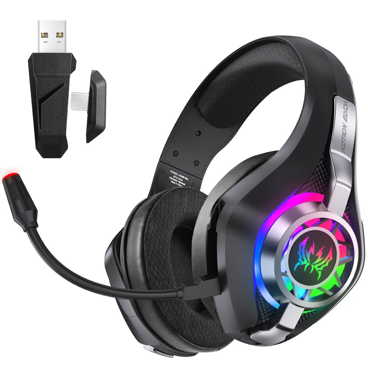 KOTION EACH GS400 Ultra Wireless Gaming Headset, 7.1 Surround Sound, RGB, ANC