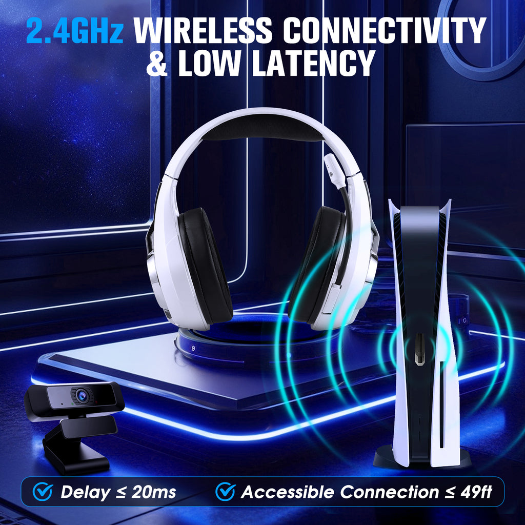 KOTION EACH GS400 Ultra Wireless Gaming Headset, 7.1 Surround Sound, RGB, ANC