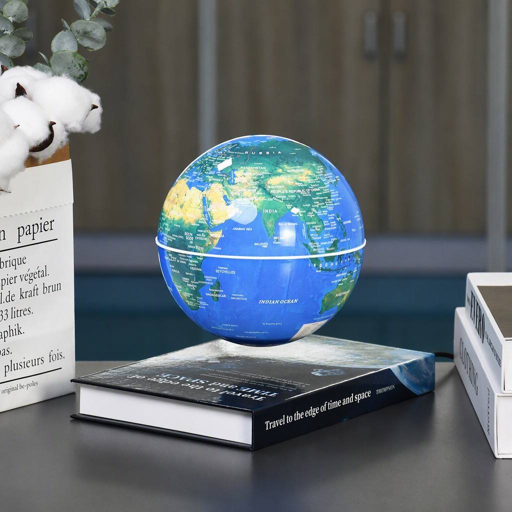 14cm LED Magnetic Levitating World Globe with Book or Round Base