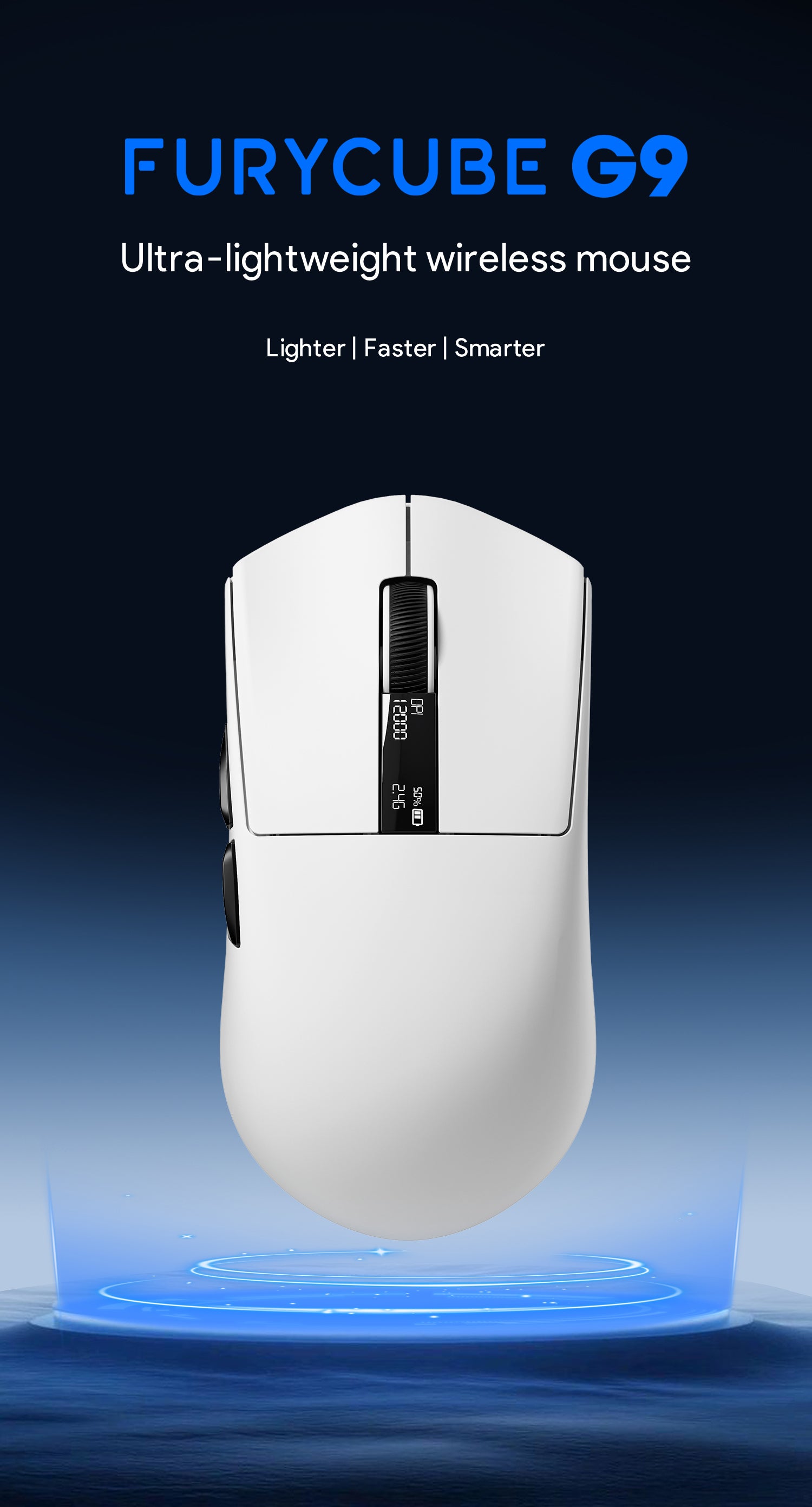 FURYCUBE G9 PRO Tri-Mode Wireless Gaming Mouse with RGB Charging Dock | PAW3311 | 22000 DPI - Jackson’s Cool Stuff