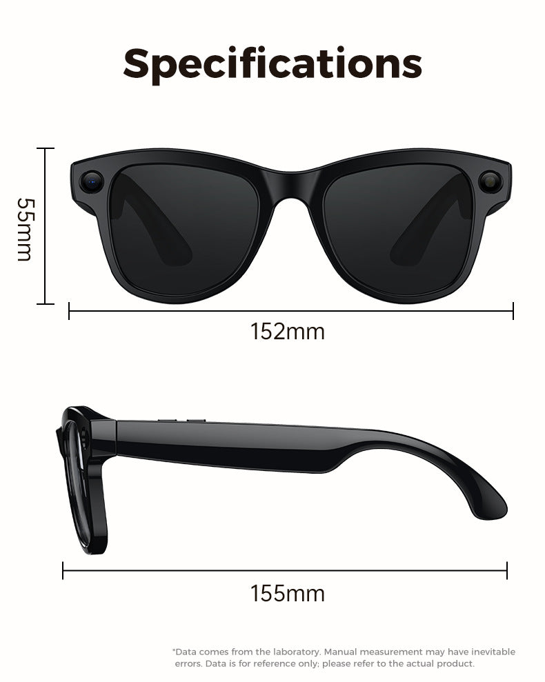 M02 Ultra AI Smart Glasses – 8MP Dual Camera, 32GB, ChatGPT, Real-Time Translation & IPX-5 | Two Lens Sets Included - Jackson’s Cool Stuff