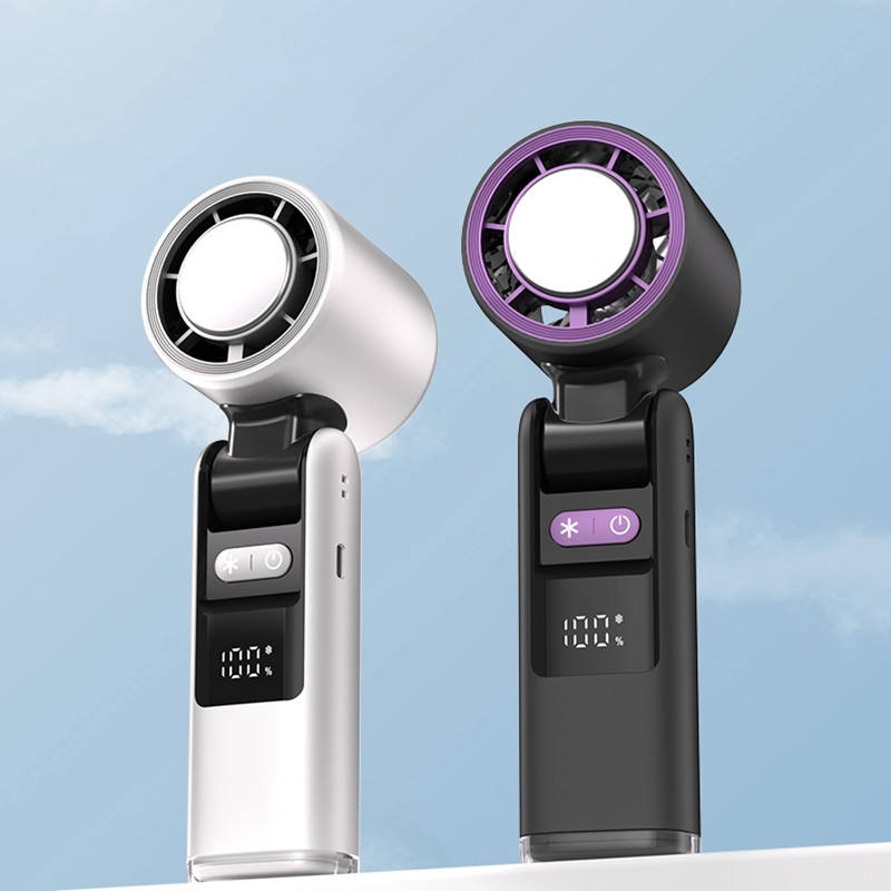 High-Speed Ice Compress Handheld Fan with Digital Display | 100 Speed Foldable Cooling Fan