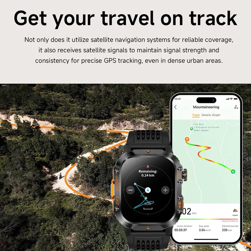 HT36 GPS Smartwatch with LED Flashlight & Bluetooth Calling