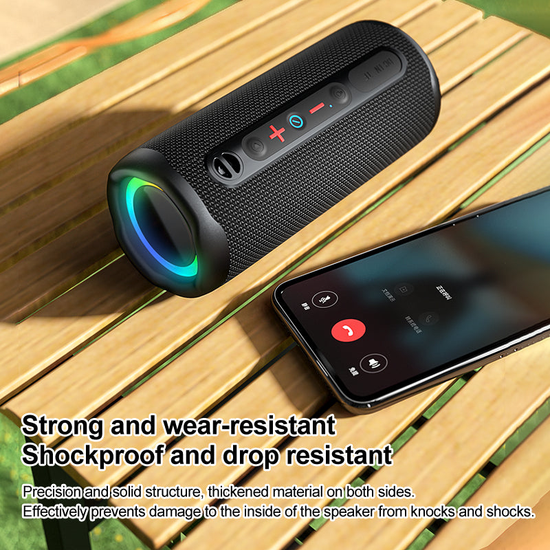 Portable Outdoor Bluetooth Speaker – 16W Subwoofer with RGB LED Lighting