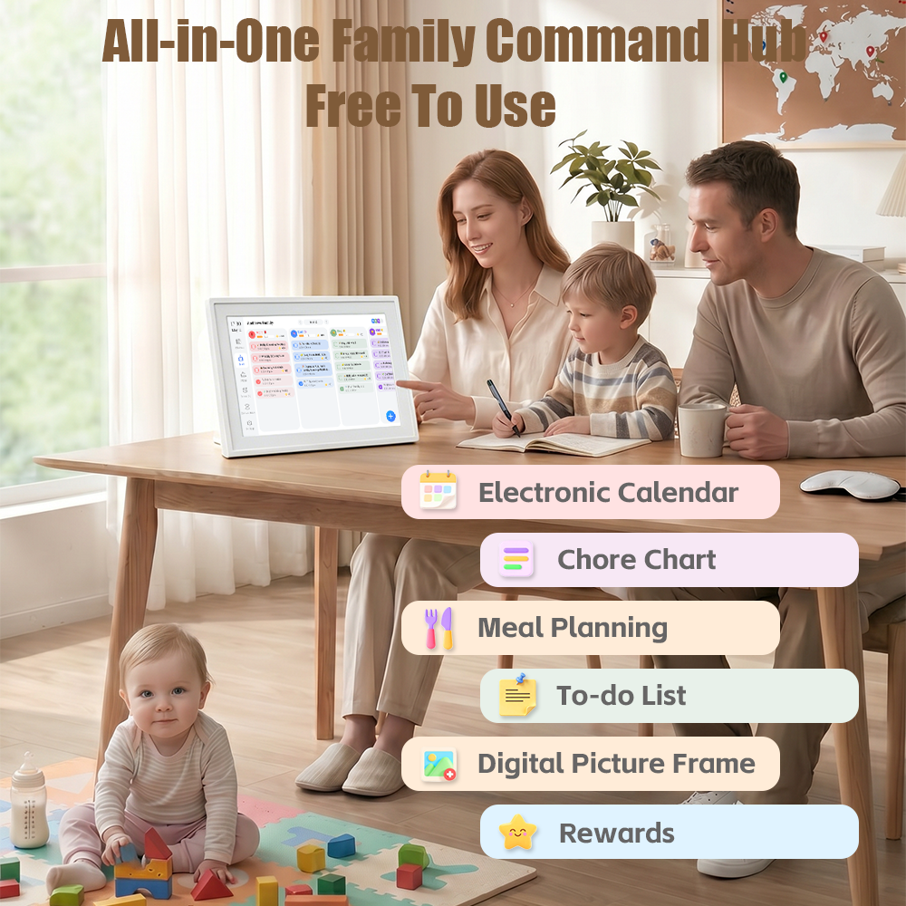 Digital Chore Chart – Smart Touchscreen Family Organiser & Wall Mount Display