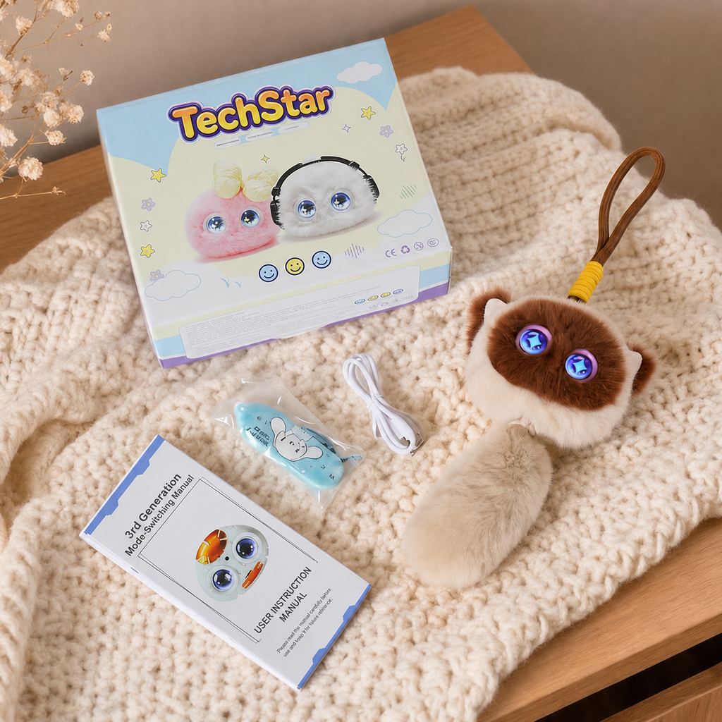 TechStar AI Cat Companion Interactive Plush Toy
