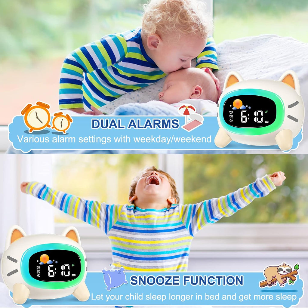 Kids Sleep Trainer & Sunrise Alarm Clock with 7-Colour Night Light & White Noise Machine