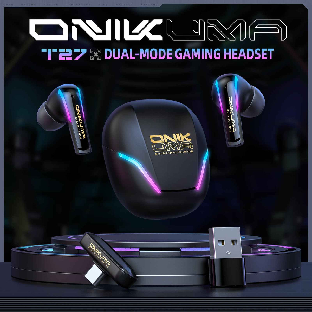 ONIKUMA T27 TWS 2.4G Wireless Gaming Earbuds