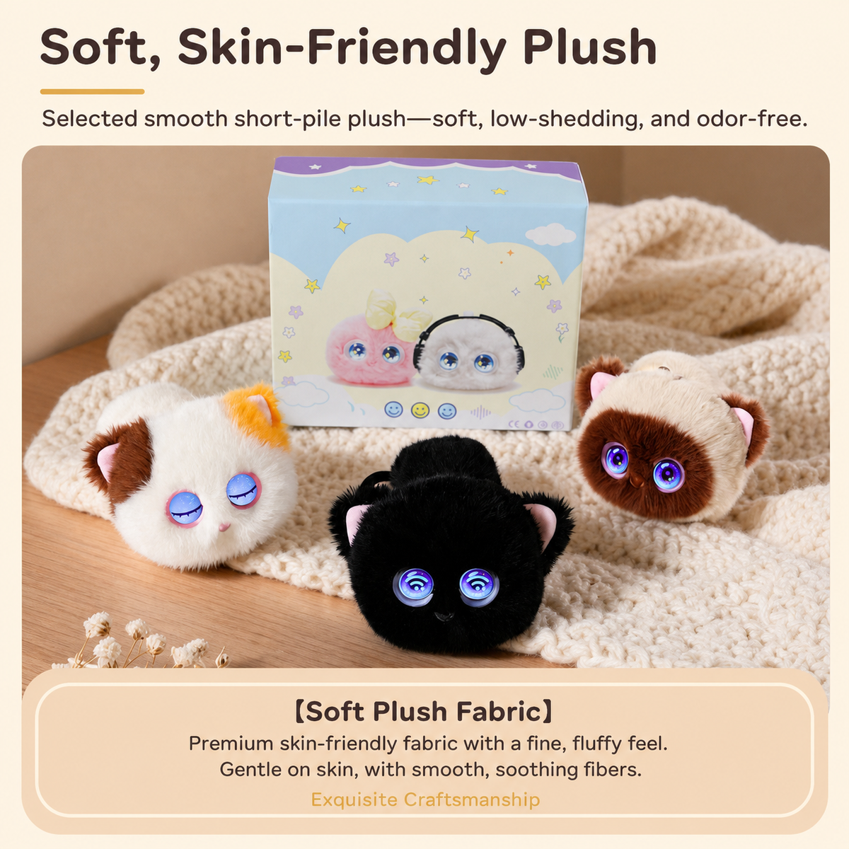 TechStar AI Cat Companion Interactive Plush Toy