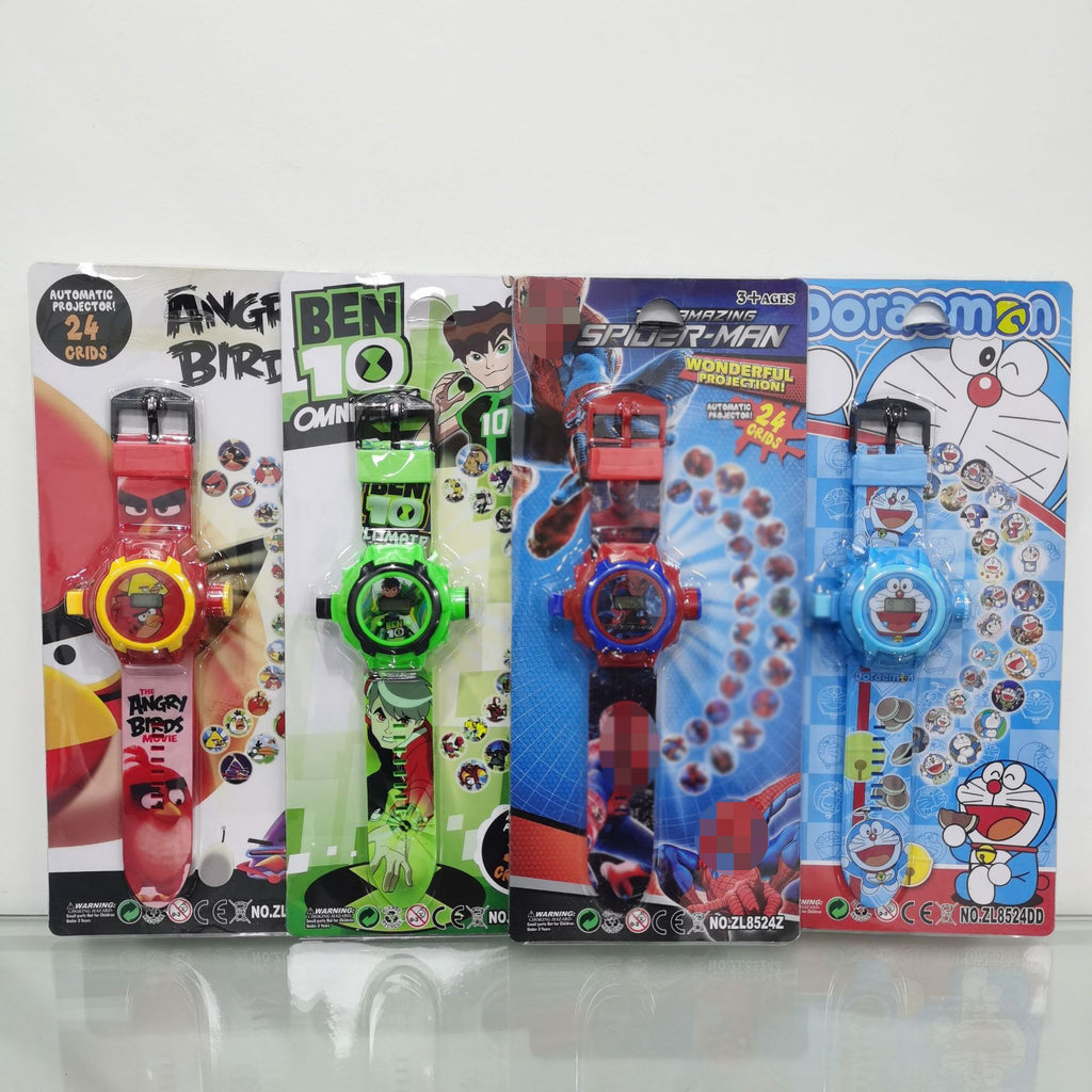 Kids Character Projection Digital Watch – Spiderman, Frozen, Hello Kitty & More