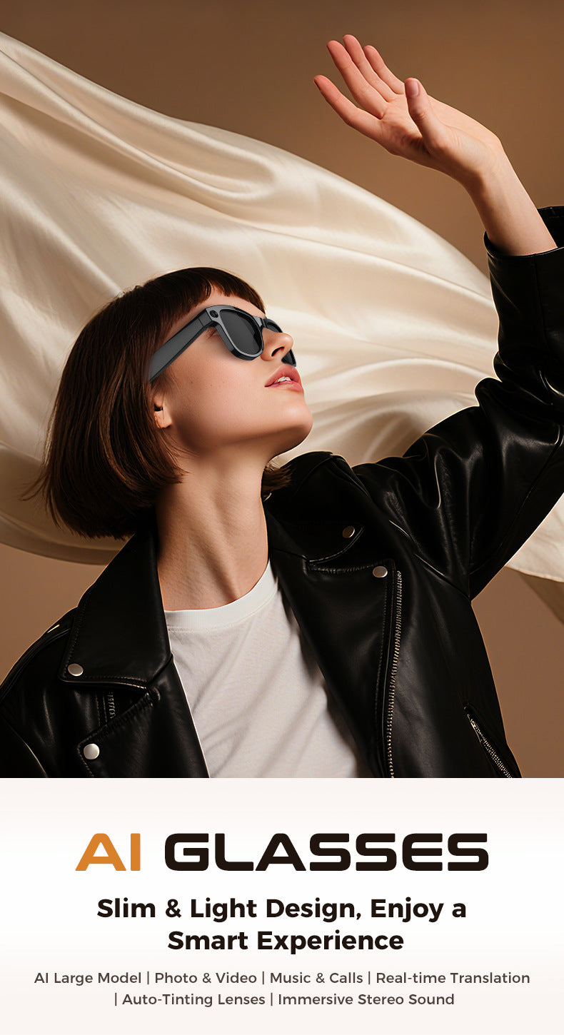 M02 Ultra AI Smart Glasses – 8MP Dual Camera, 32GB, ChatGPT, Real-Time Translation & IPX-5 | Two Lens Sets Included - Jackson’s Cool Stuff