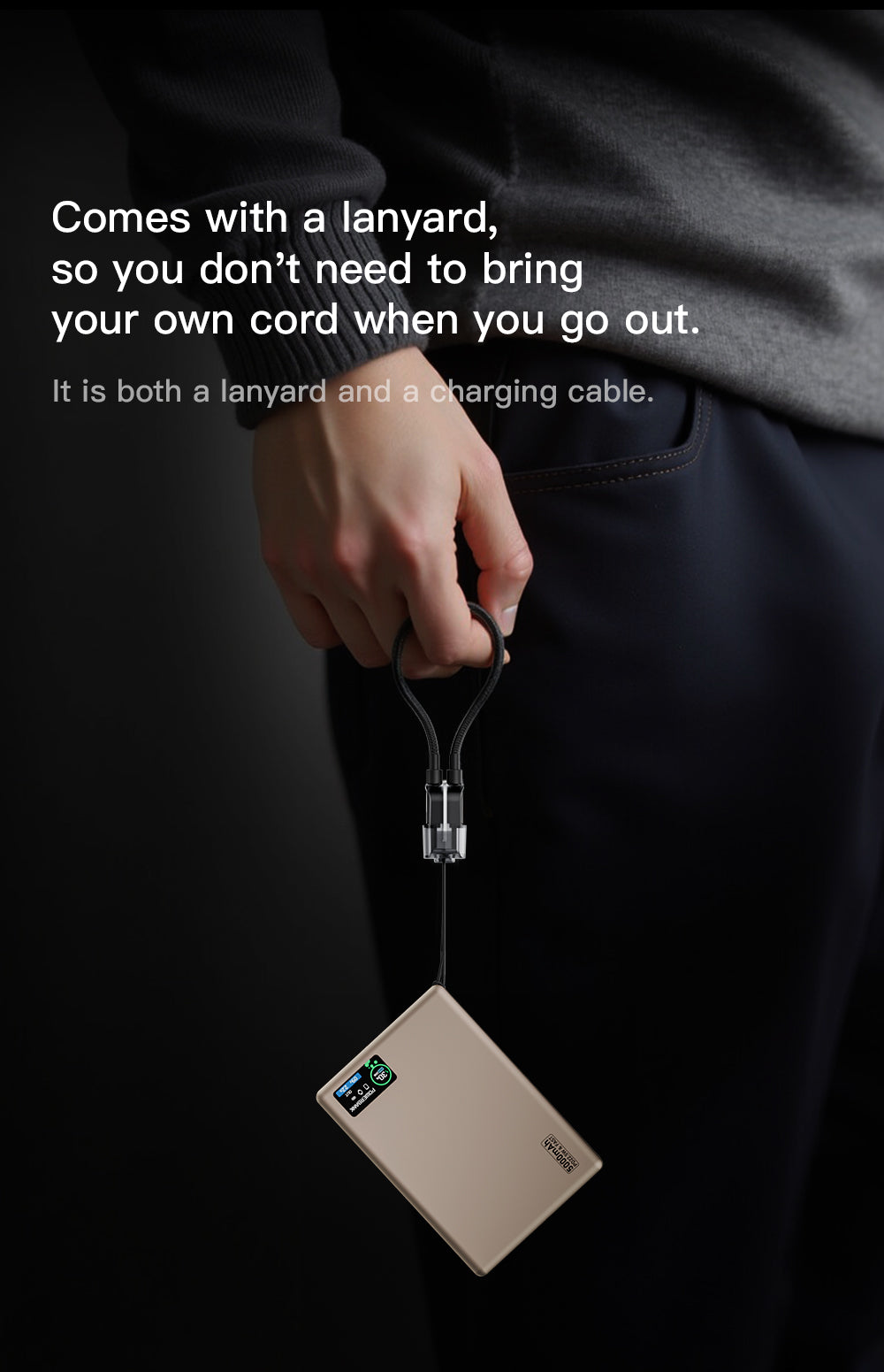 Ultra-Slim Magnetic Power Bank 5000mAh with Digital Display - HDL-007