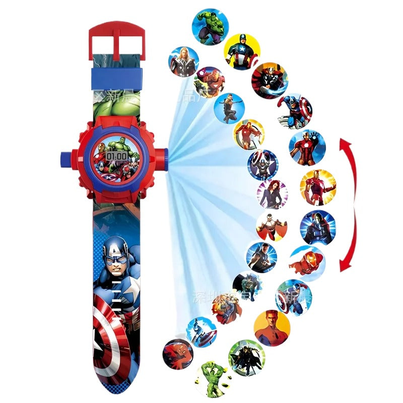 Kids Character Projection Digital Watch – Spiderman, Frozen, Hello Kitty & More