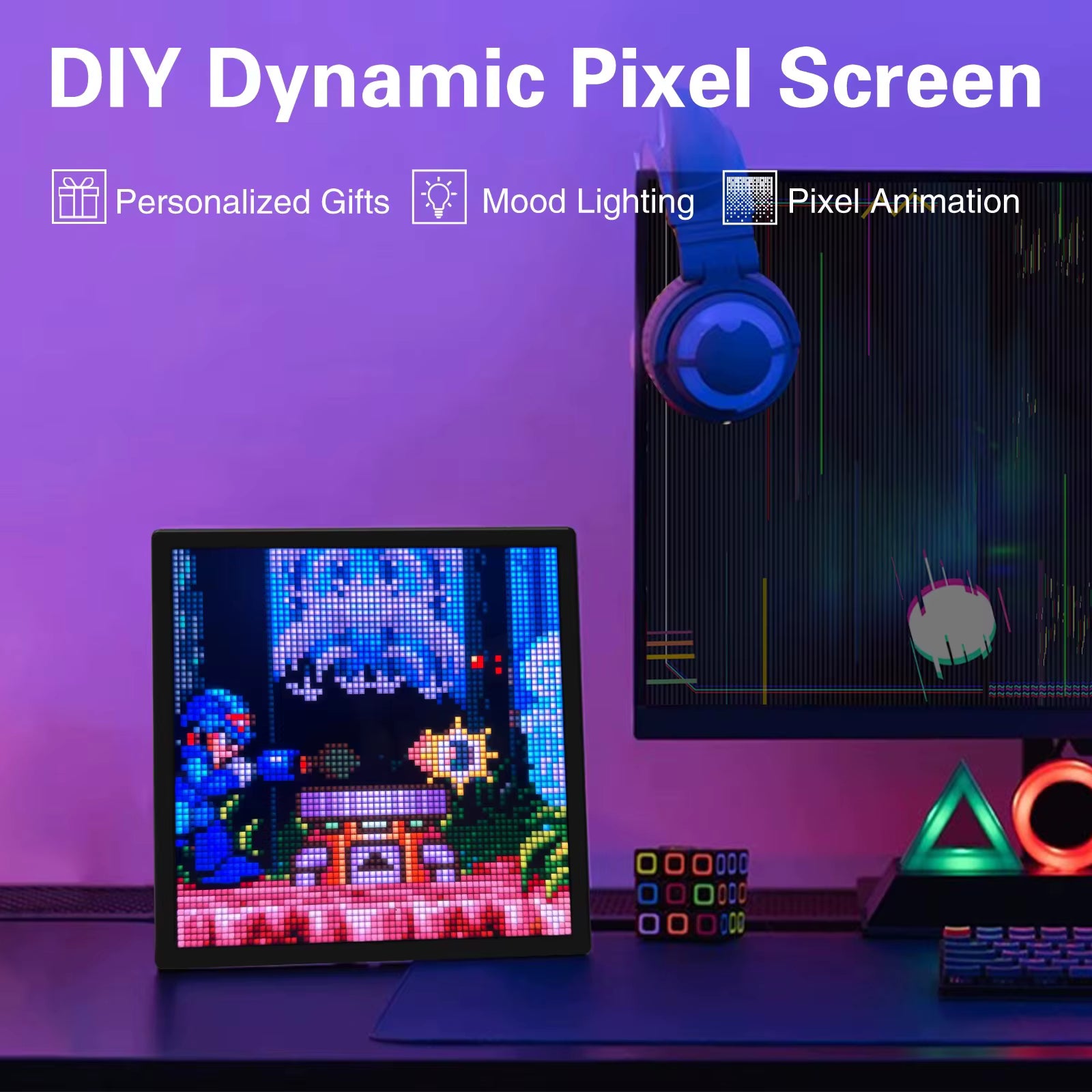 64x64 Pixel Art Clock – Smart LED Ambient Display