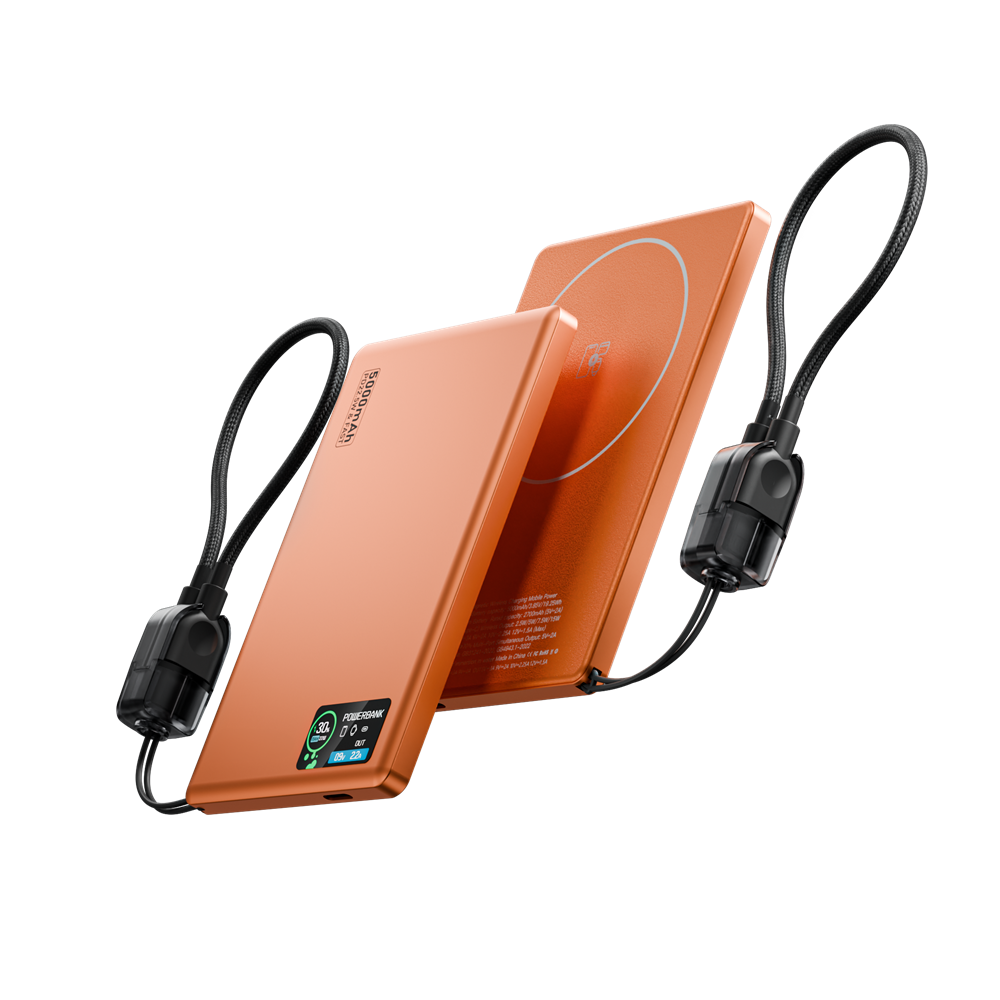 Ultra-Slim Magnetic Power Bank 5000mAh with Digital Display - HDL-007